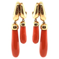 Vintage Pomellato Gold and Coral Earrings
