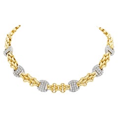 Vintage Pomellato Gold and Diamonds Links Necklace