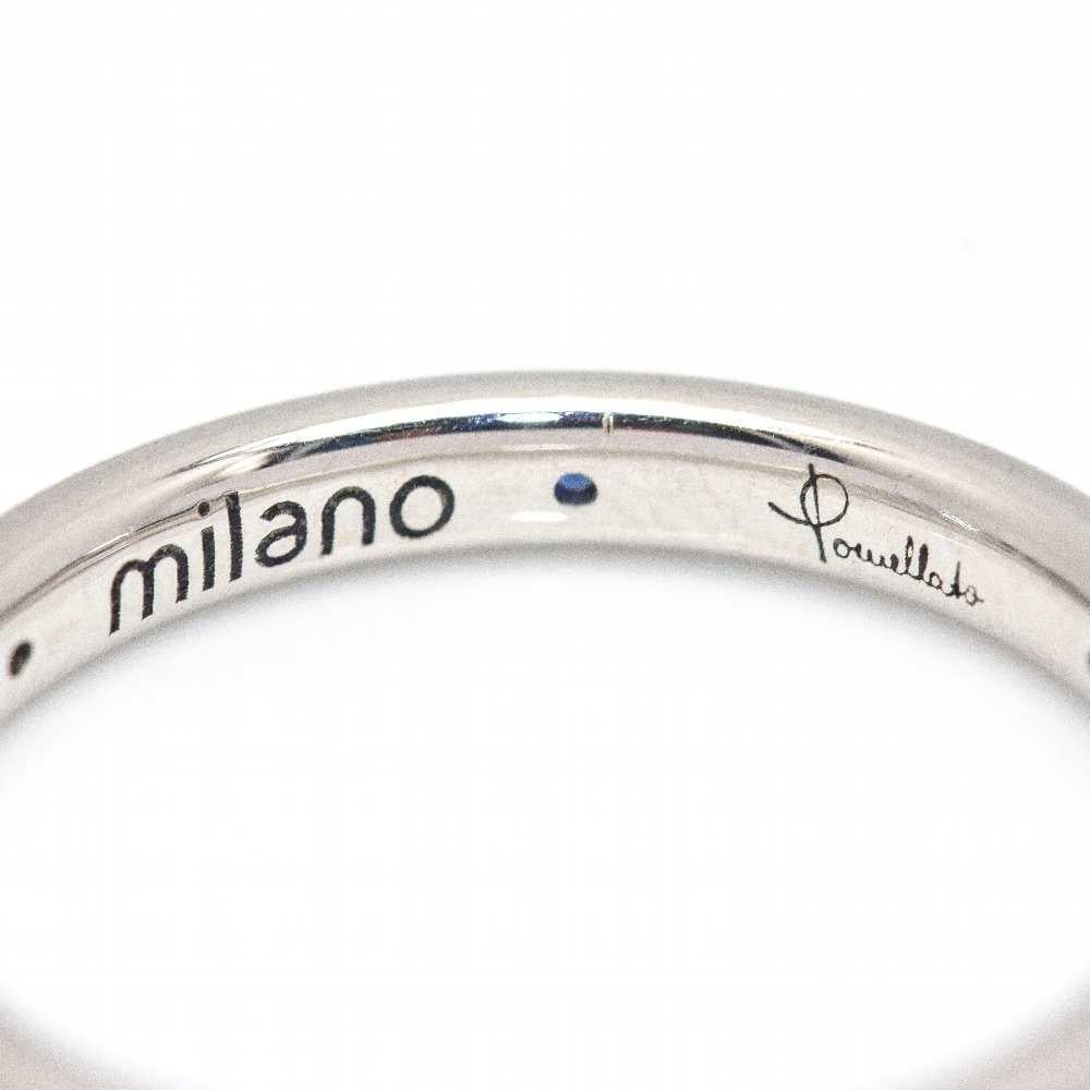 POMELLATO MILANO Alliance Collection Wedding Ring in White Gold for woman  6x Faceted Blue Sapphires of total weight 0,18ct  Size 11, this ring can be resized, ask for quotation  18 kt. White Gold  2,80 grams  Brand new item  Ref.D361960SO