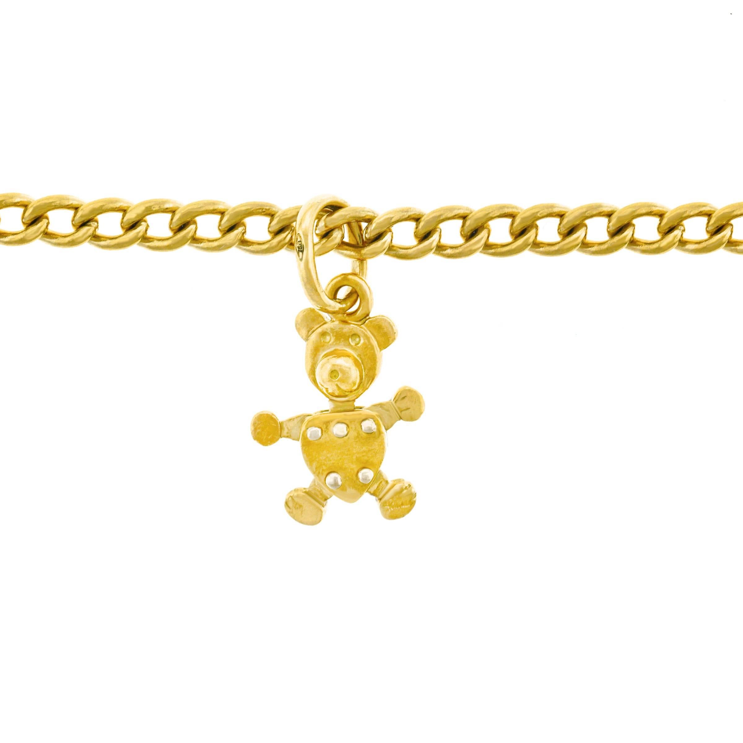 Pomellato Gold Bracelet with Bear Charm In Excellent Condition In Litchfield, CT