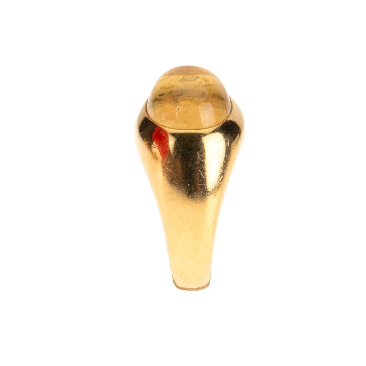 Cabochon Pomellato Gold Citrine Ring For Sale