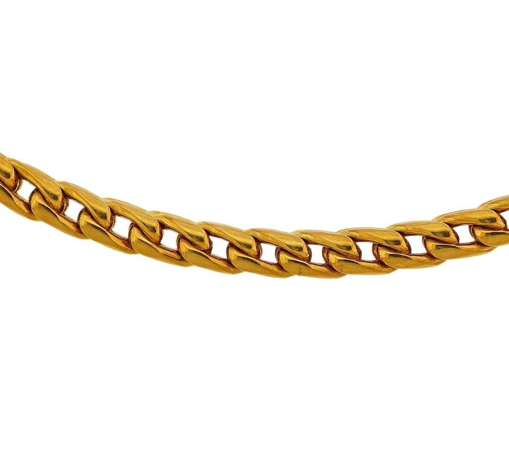 Pomellato Gold Diamond Chain Necklace In Excellent Condition In Lambertville, NJ