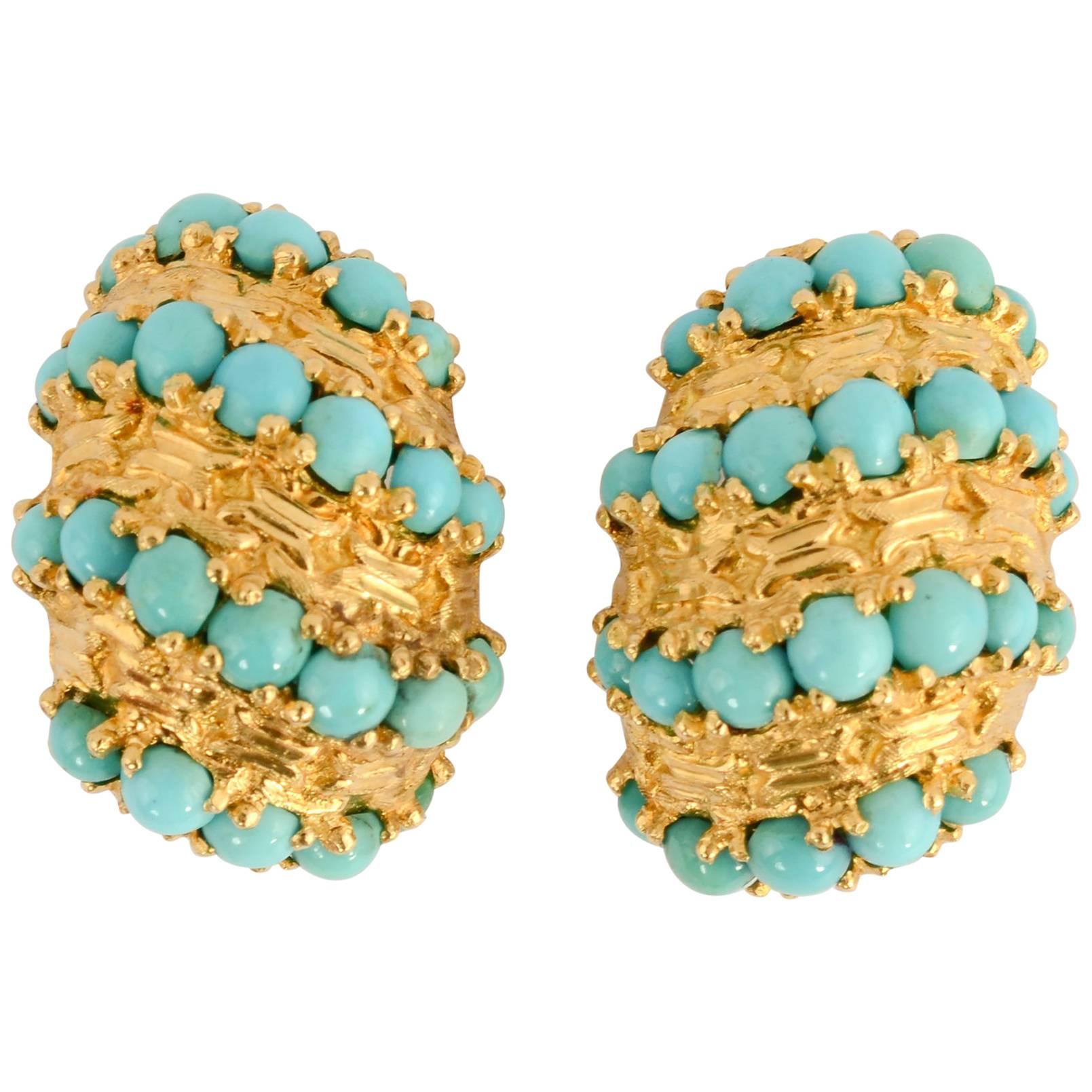 Pomellato Gold Turquoise Earrings