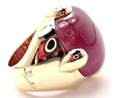 Pomellato Griffe Large Pink Tourmaline Yellow Gold Ring