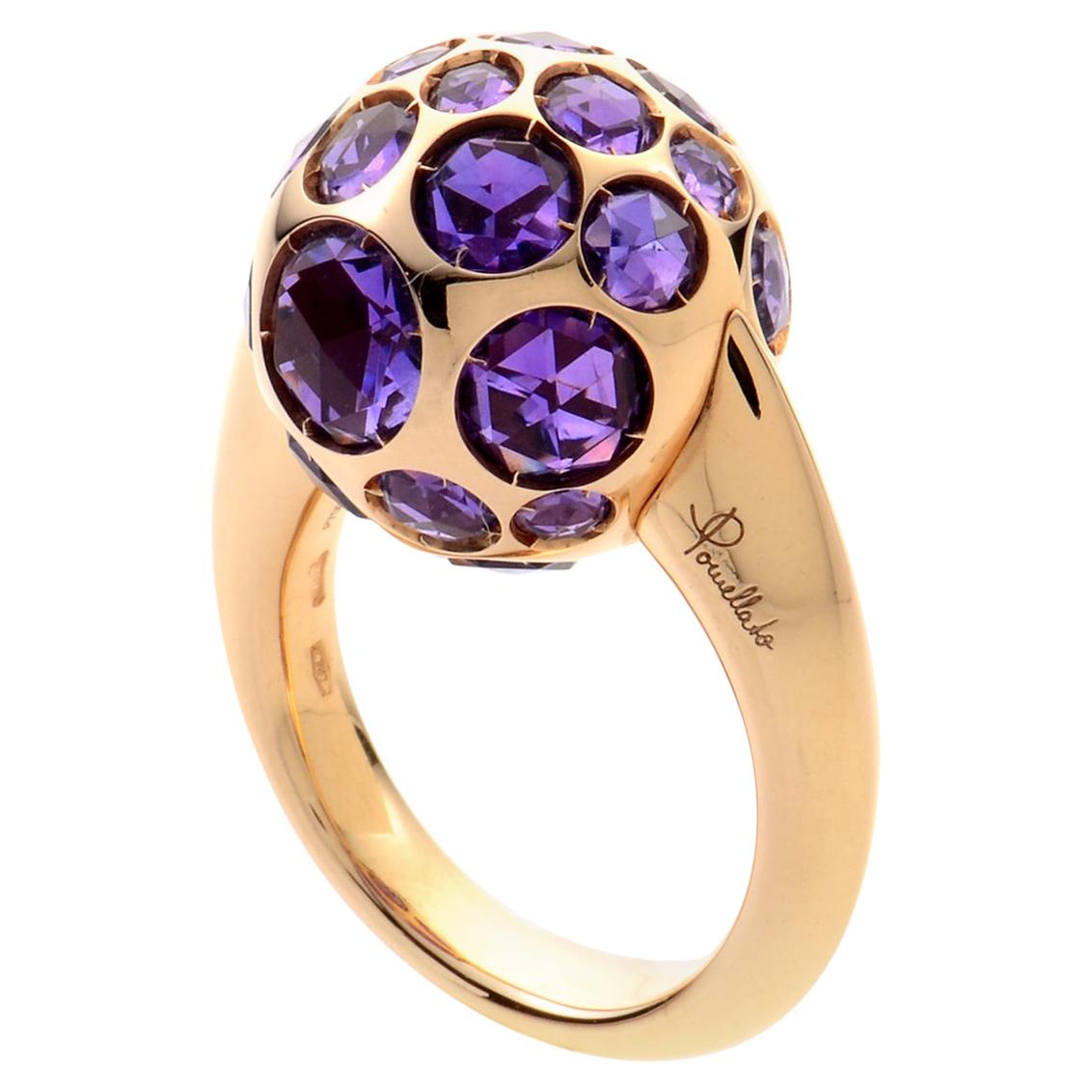 Pomellato Harem 18 Karat Rose Gold and Amethyst Sphere Ring