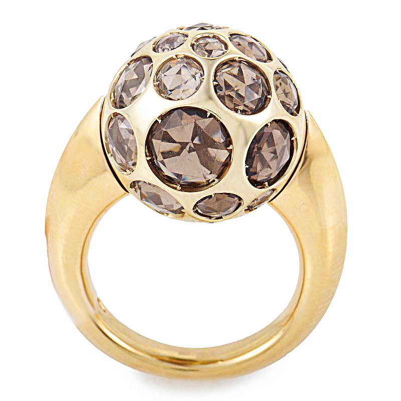 Pomellato Harem 18 Karat Rose Gold Smokey Quartz Gemstone Ring A.A701/O6/QF In New Condition In Southampton, PA