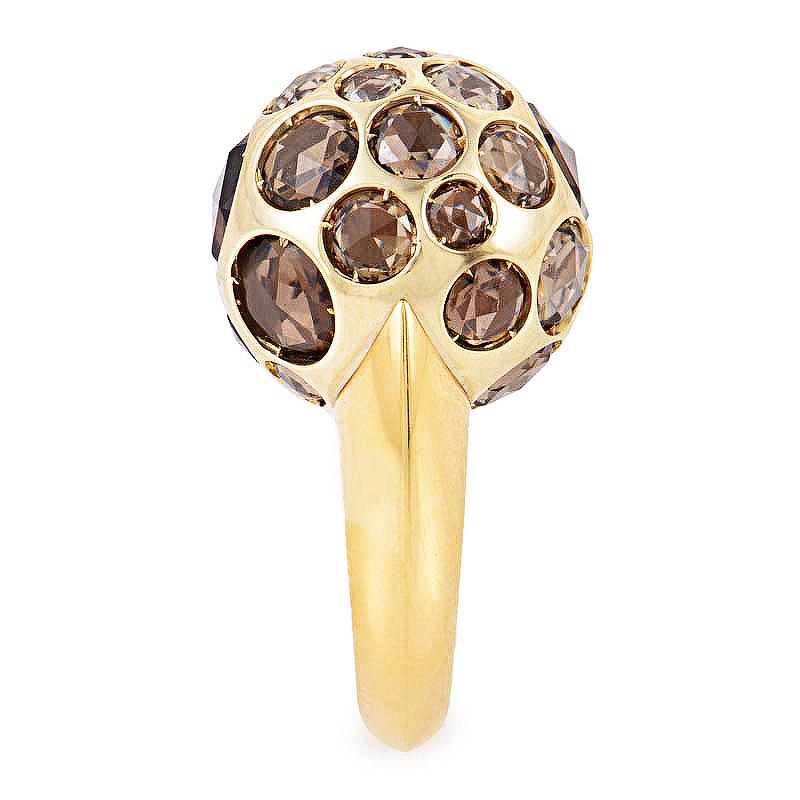 Women's Pomellato Harem 18 Karat Rose Gold Smokey Quartz Gemstone Ring A.A701/O6/QF