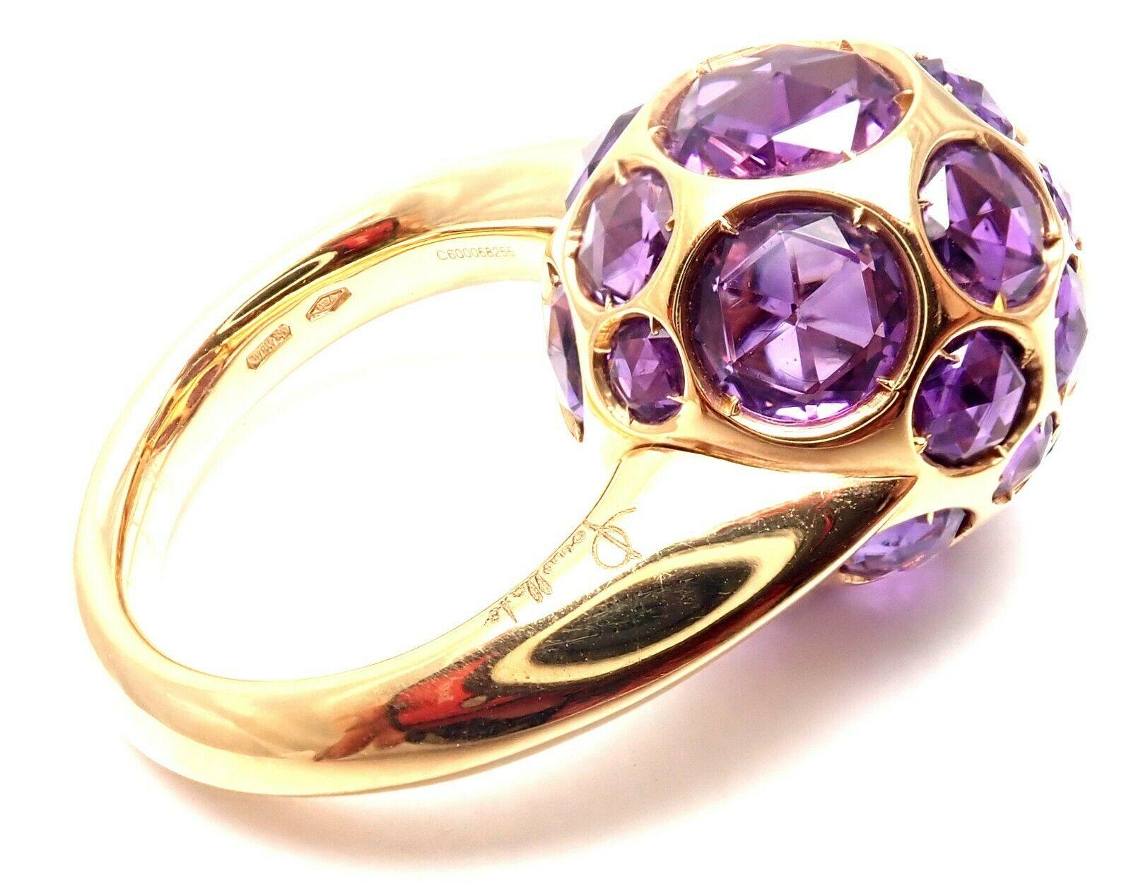 18k Rose Gold Harem Amethyst Ring by Pomellato.
This ring comes with original Pomellato box and a certificate.
Pomellato's Current Retail Price:  $6,570 (plus tax)
Details: 
Ring Size: 6.5
Weight: 19.2 grams
Stamped Hallmarks: Pomellato 750