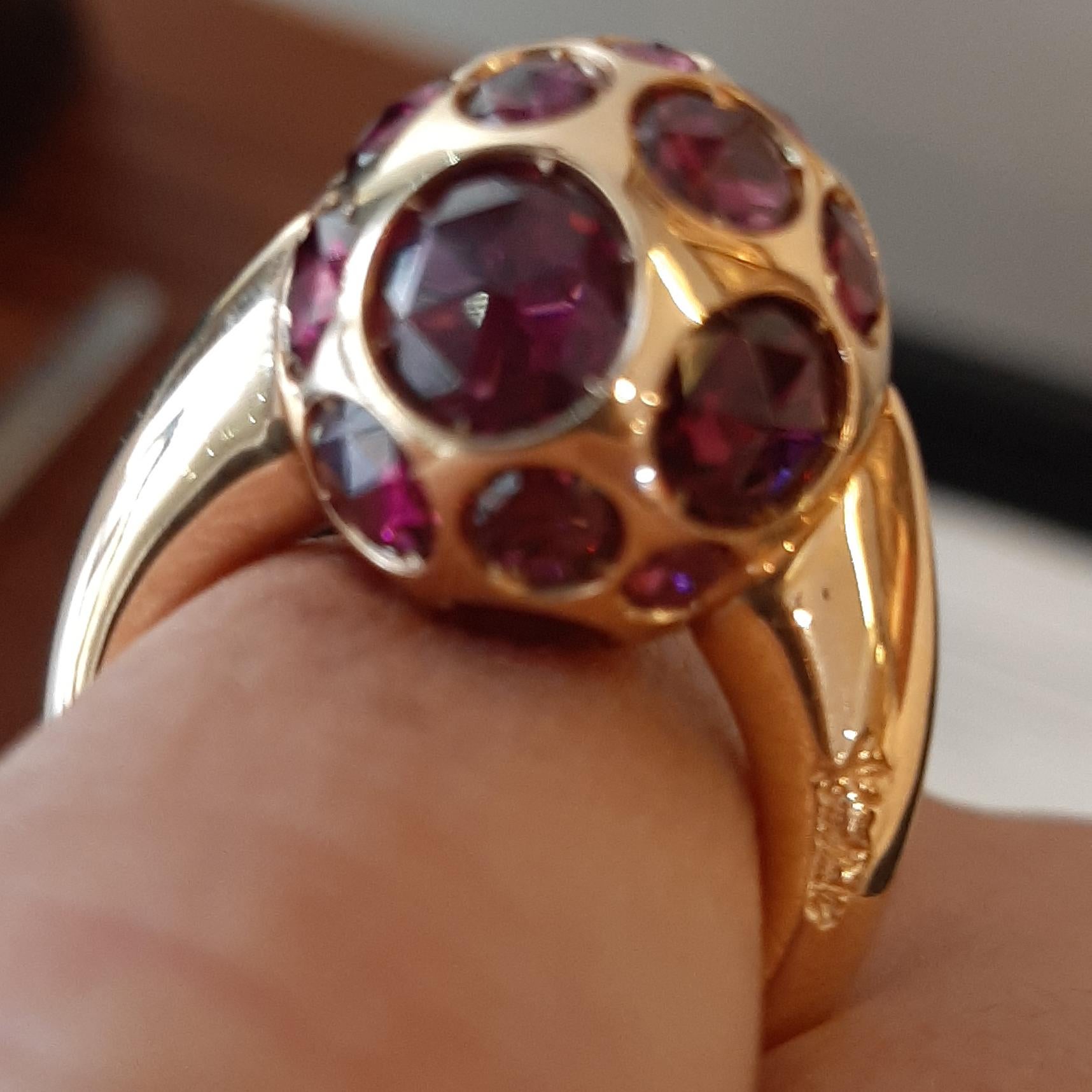 Pomellato Harem Ring in 18 Karat Rose Gold with Rhodolites with Box In Excellent Condition In Bilbao, ES