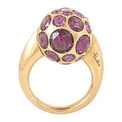 Pomellato Harem Ring in 18 Karat Rose Gold with Rhodolites with Box