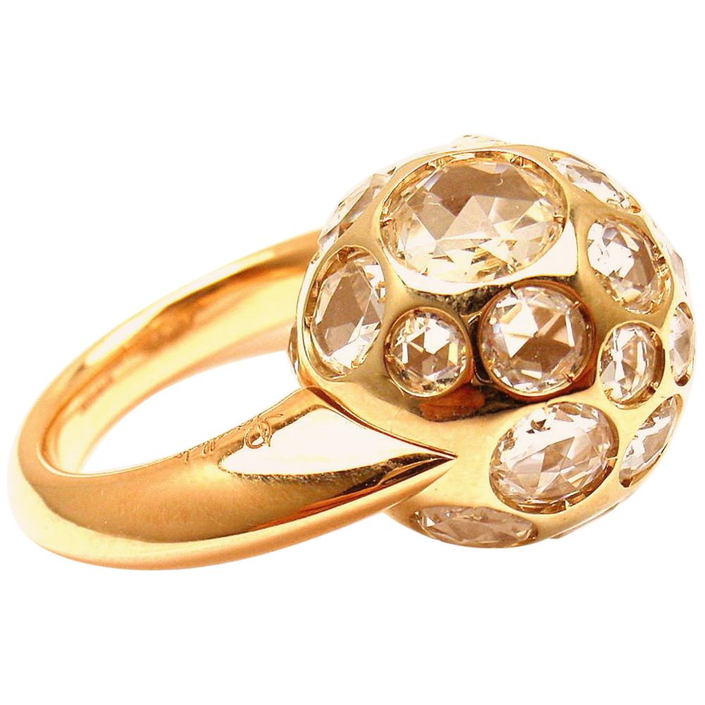 Pomellato Harem Rock Crystal Yellow Gold Ring For Sale