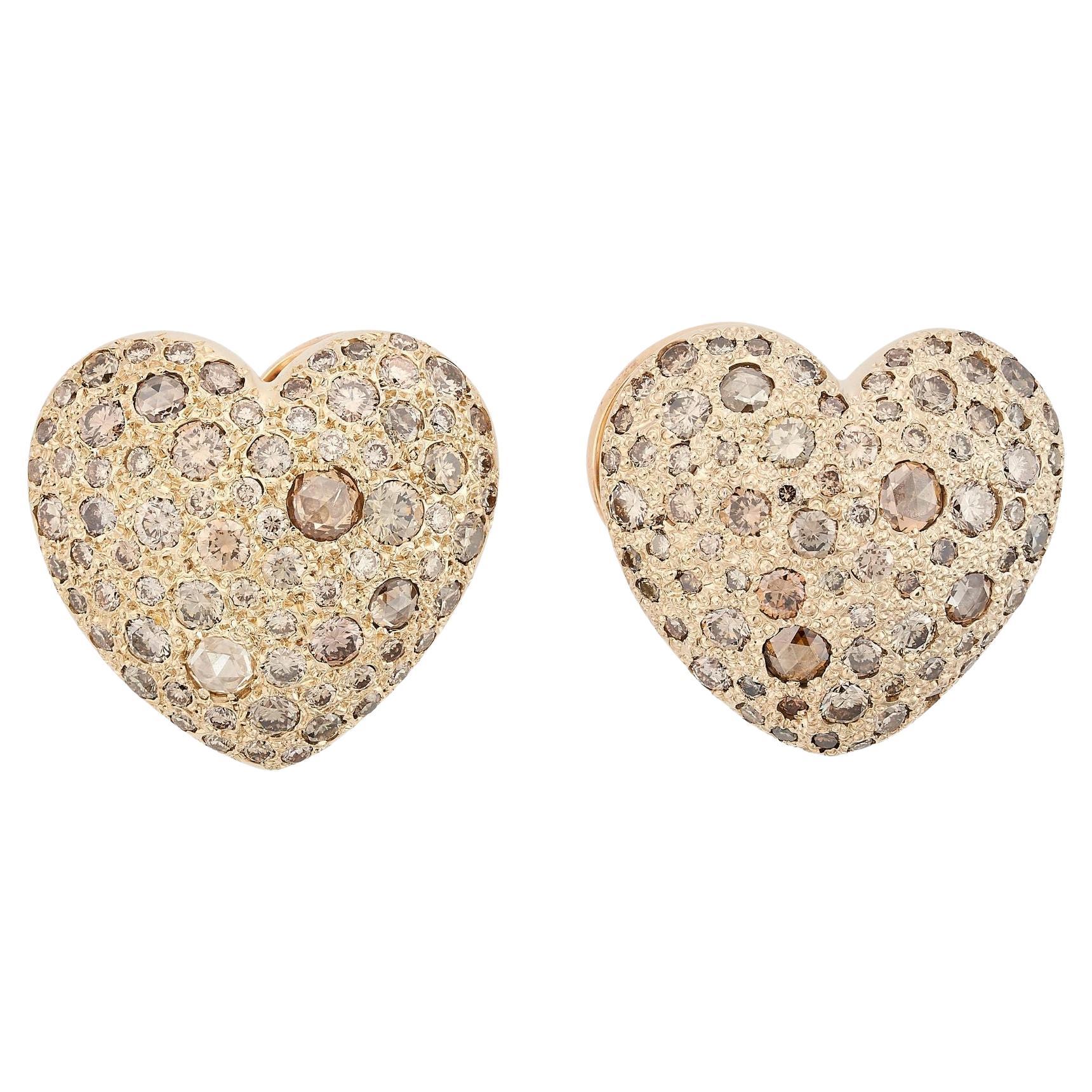 Pomellato Heart-Shaped Diamond Ear Clips
