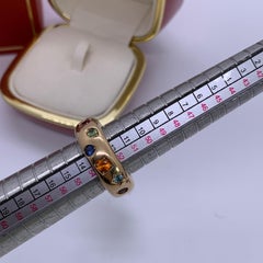 Pomellato Iconica 18k Rose Gold Multi-Gemstone Chunky Band Ring Size 53