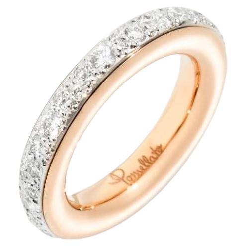 Pomellato Iconica 18K Rose Gold White Diamond Ring, Size 54