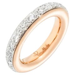 Pomellato Iconica 18K Rose Gold White Diamond Ring, Size 54