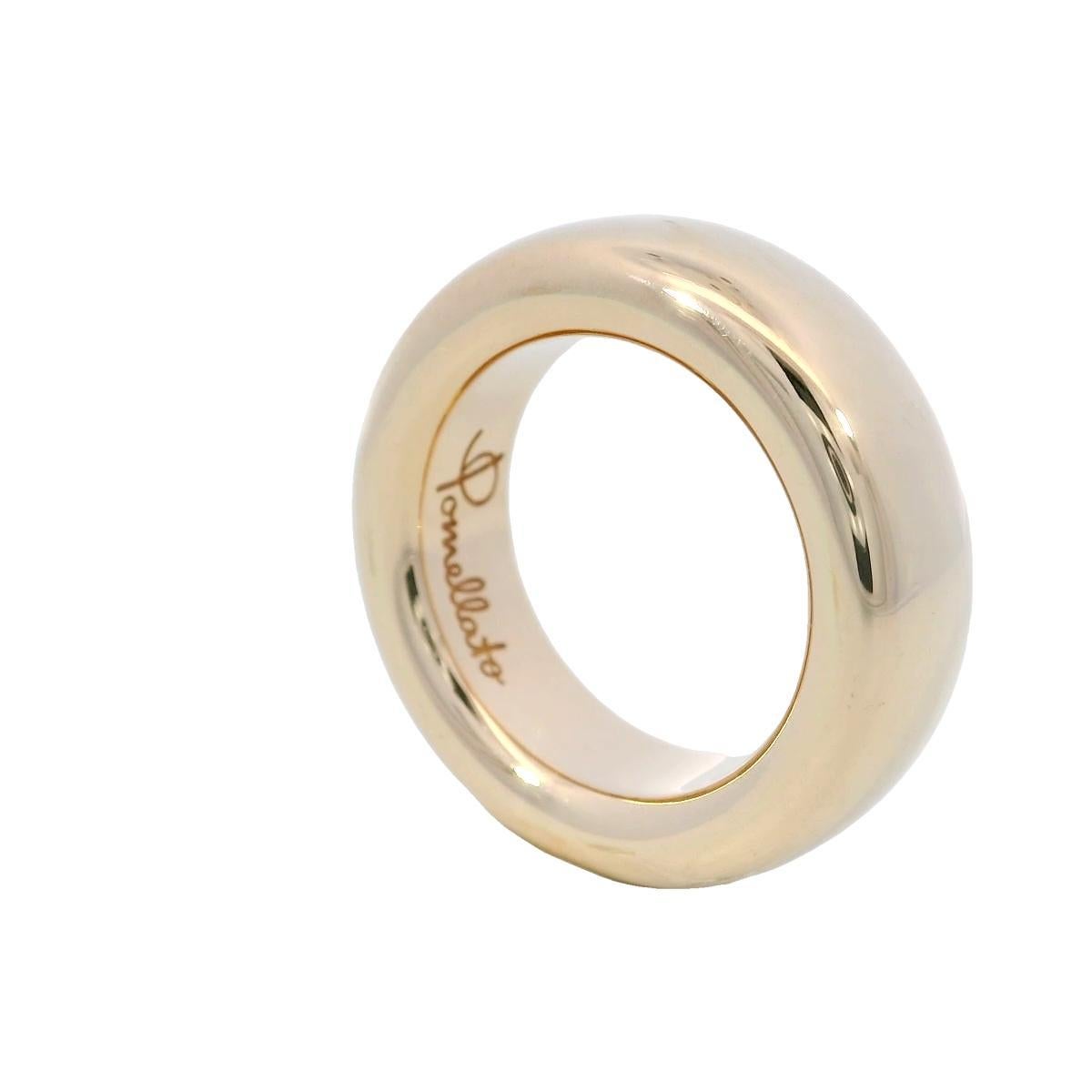 Pomellato Iconica Chunky Doughnut Ring in 18K Rose Gold Size 6.75

This modern band ring by Pomellato is made from 18k rose gold, showcasing a sleek and polished design. The ring's surface is smooth and reflective, highlighting the warm tones of the
