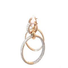 Pomellato "Iconica" Diamond Hoops 18K Rose Gold