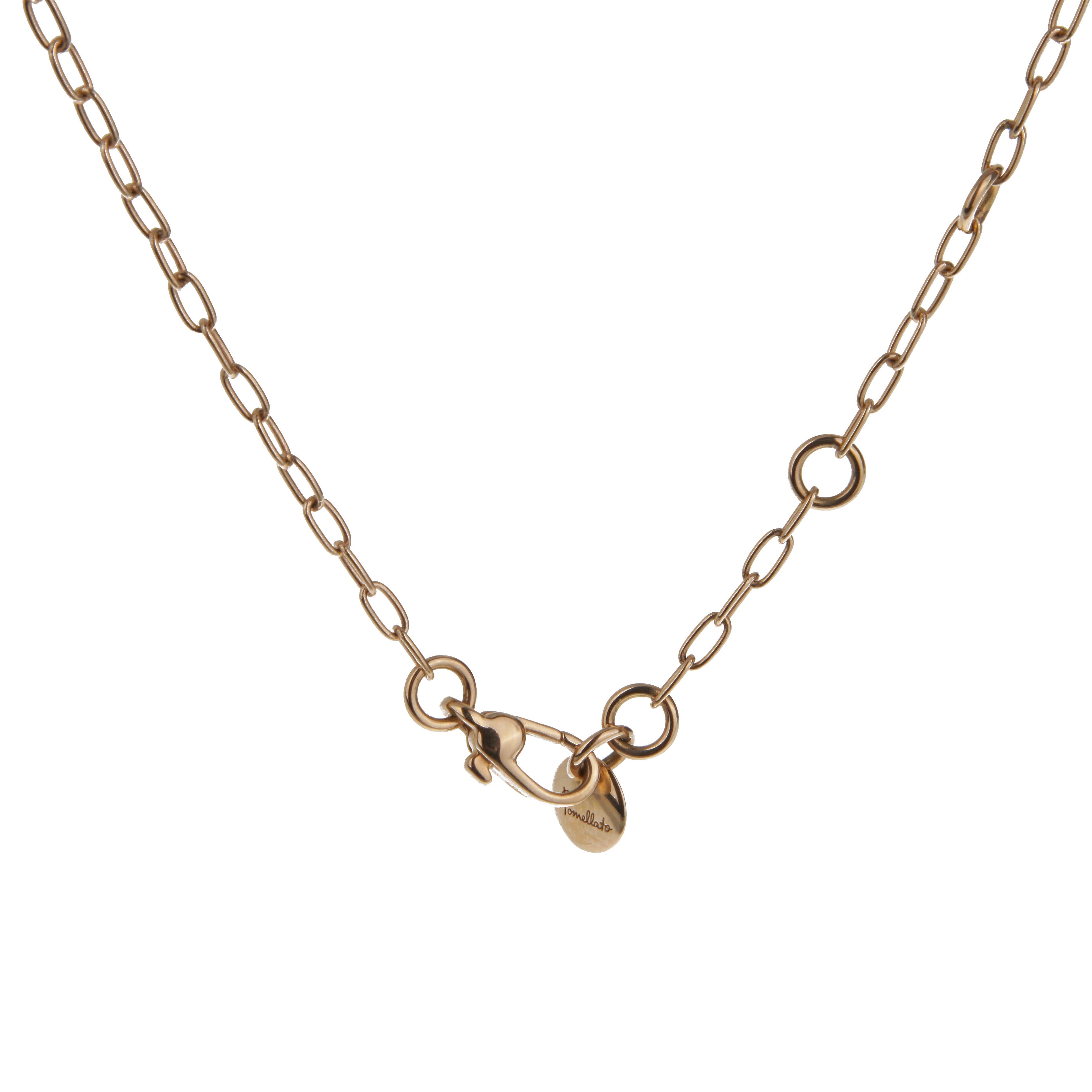 Taglio rotondo Pomellato Iconica Collana con diamanti in oro rosa 18k in vendita
