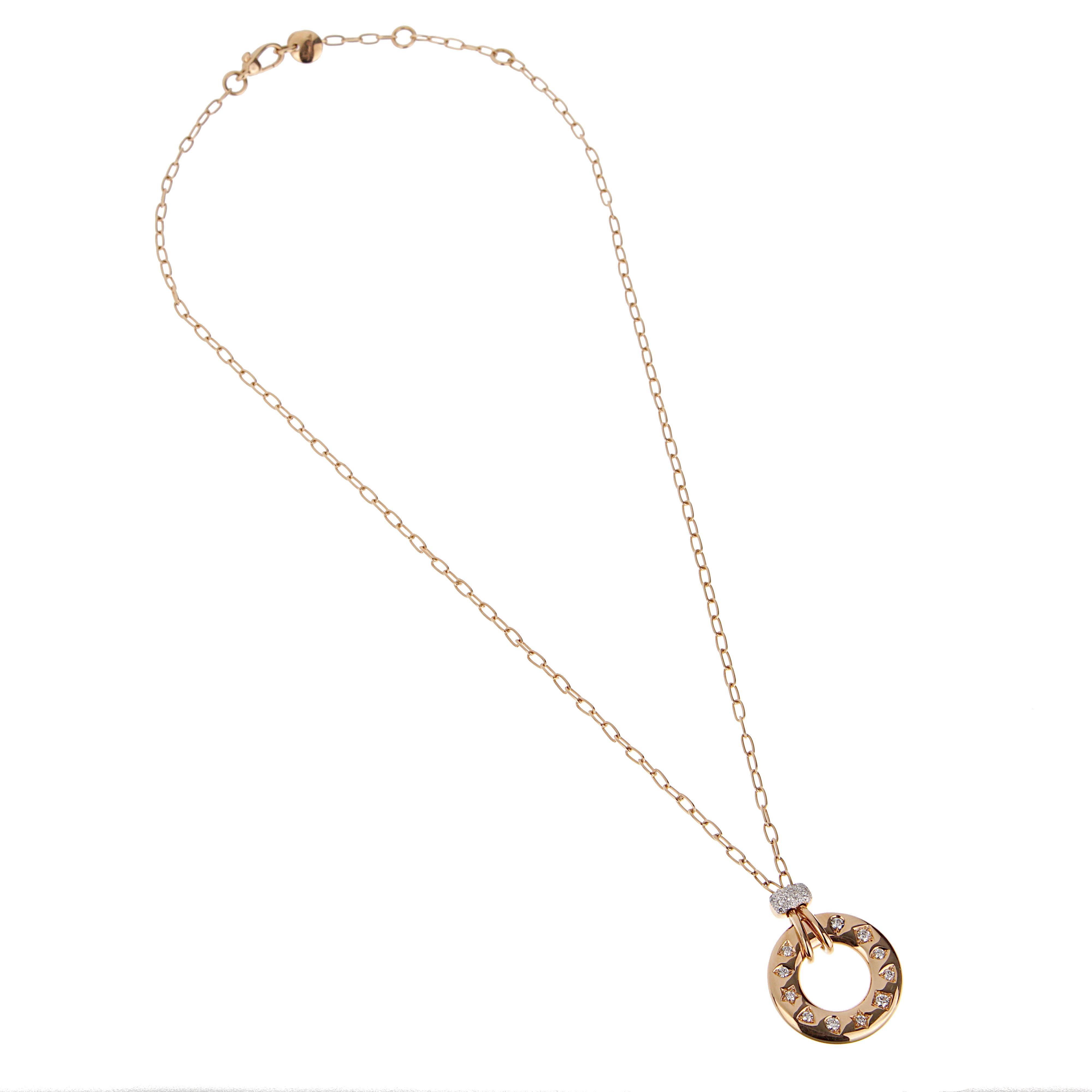 Pomellato Iconica Collana con diamanti in oro rosa 18k In condizioni ottime in vendita a Feasterville, PA