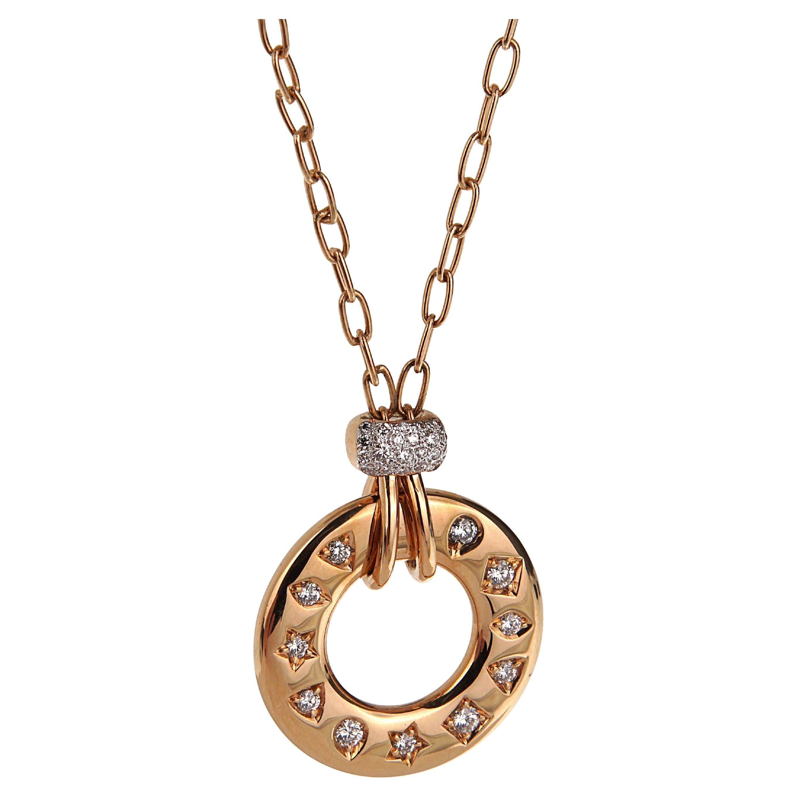 Pomellato Iconica Diamond Pendant Necklace 18k Rose Gold