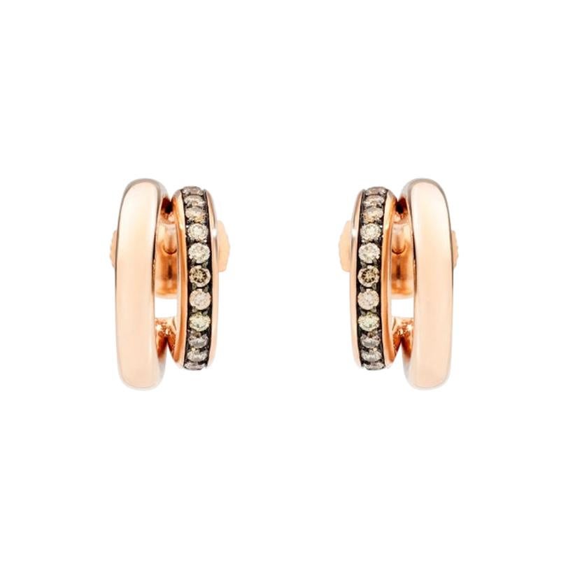 Pomellato Iconica Rose Gold and Brown Diamonds Earring O.B8112BR/07