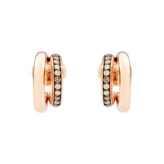 Pomellato Iconica Rose Gold and Brown Diamonds Earring O.B8112BR/07