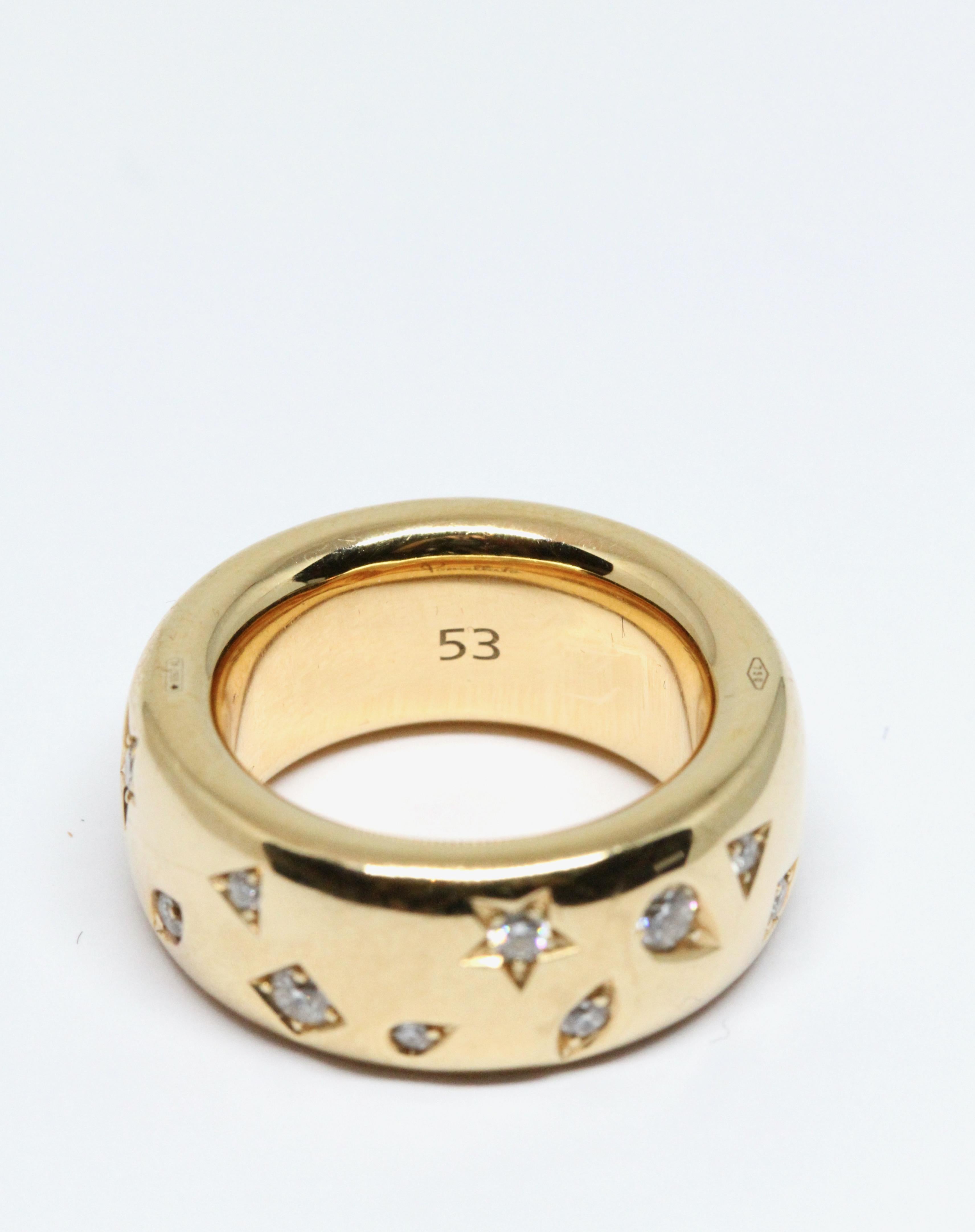 Brilliant Cut Pomellato Iconica Rose Gold and Diamond Large Ring For Sale