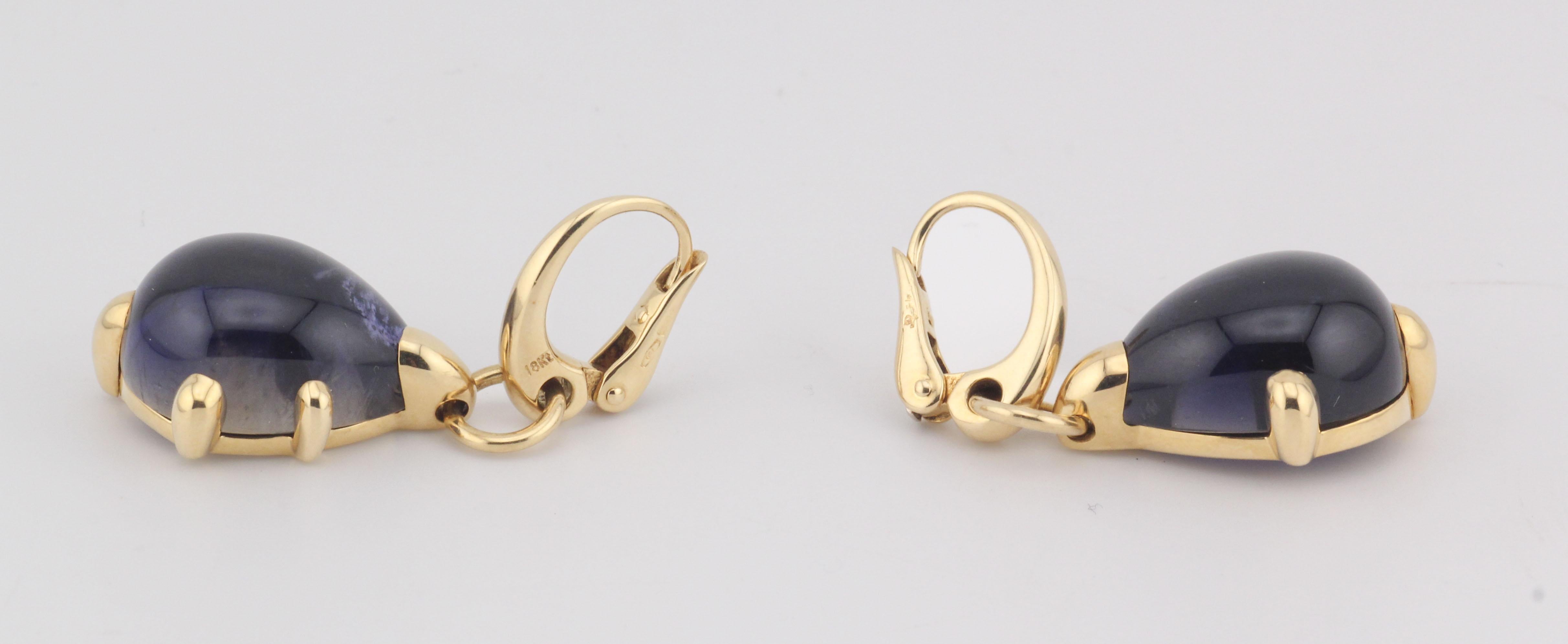 Donna Orecchini pendenti in oro giallo 18k con iolite di Pomellato in vendita