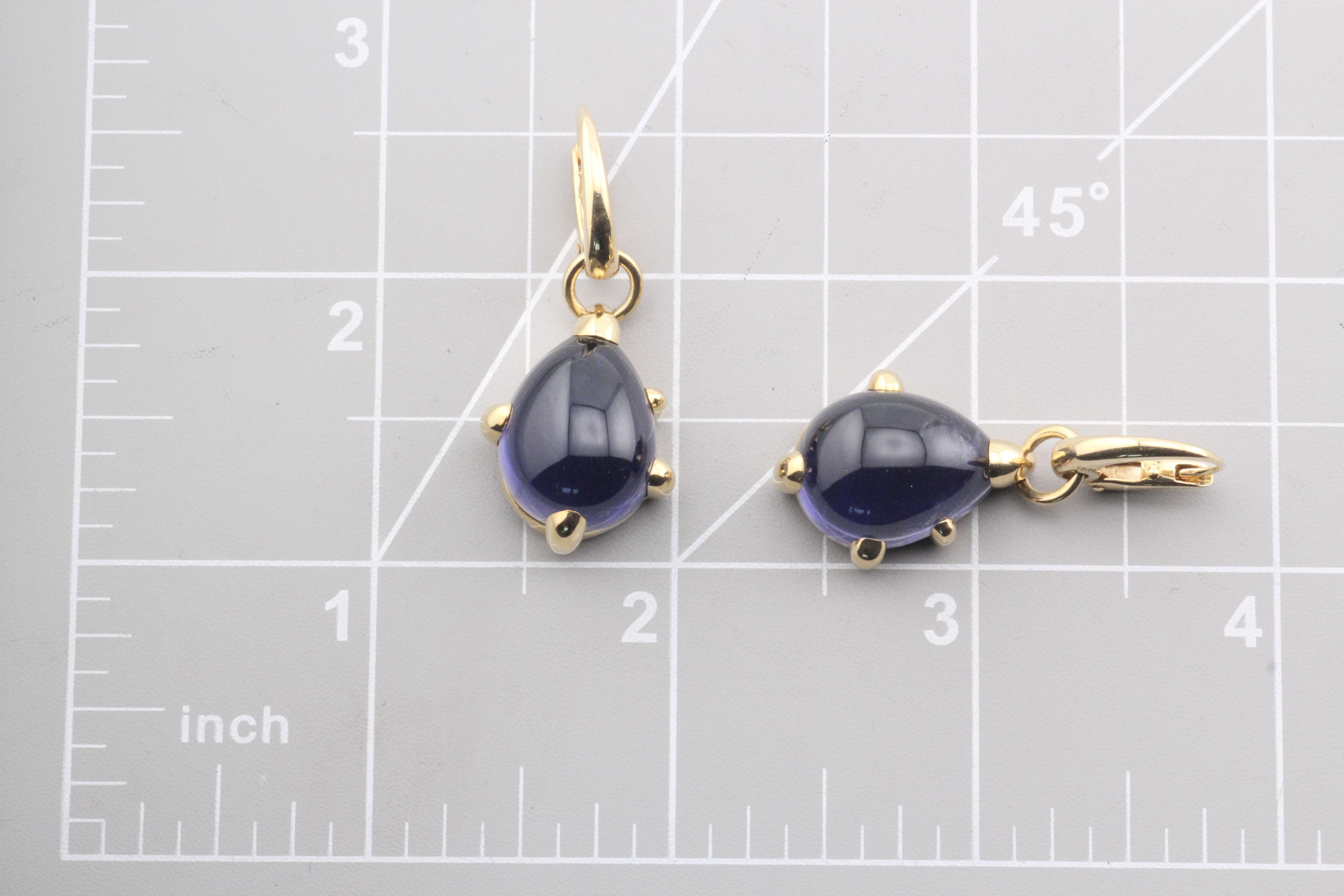 Orecchini pendenti in oro giallo 18k con iolite di Pomellato in vendita 2