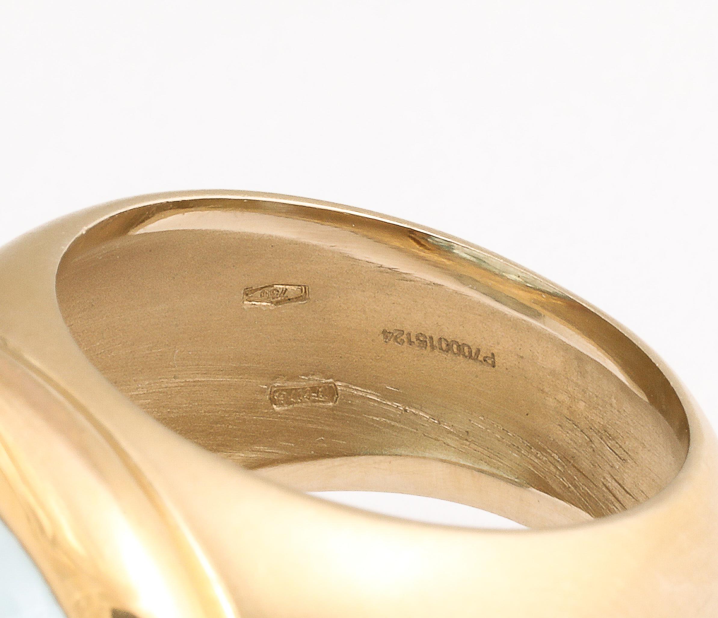 Pomellato  Italian 750 Gold and Faceted Aquamarine Ring Size 6 1/2 6