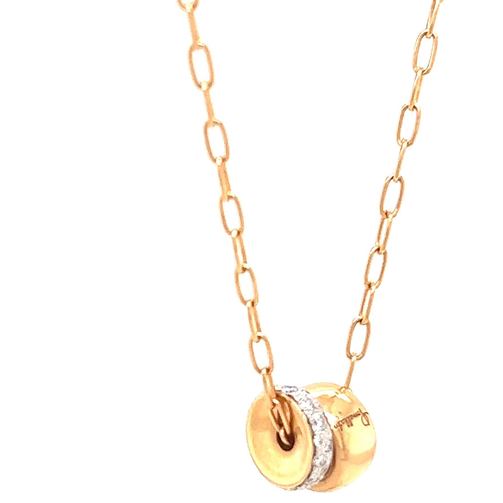 Modern Pomellato Italian Diamond 18 Karat Rose Gold Iconica Bead Necklace