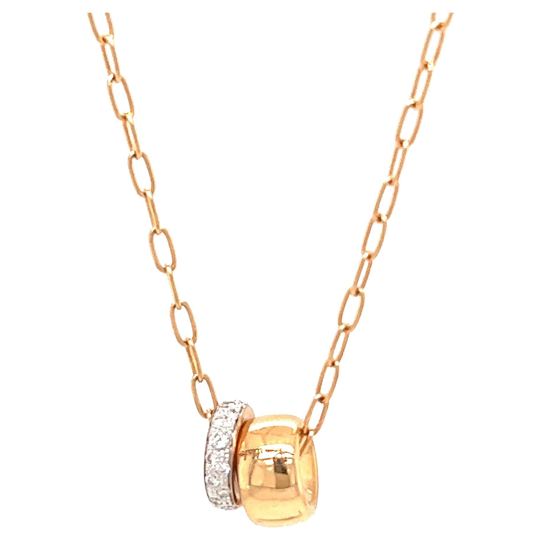 Pomellato Italian Diamond 18 Karat Rose Gold Iconica Bead Necklace