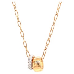 Pomellato Iconica Perlenkette, italienischer Diamant, 18 Karat Roségold