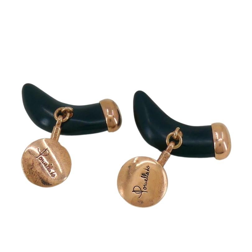 Pomellato Jet Horn Rose Gold Cufflinks For Sale 6