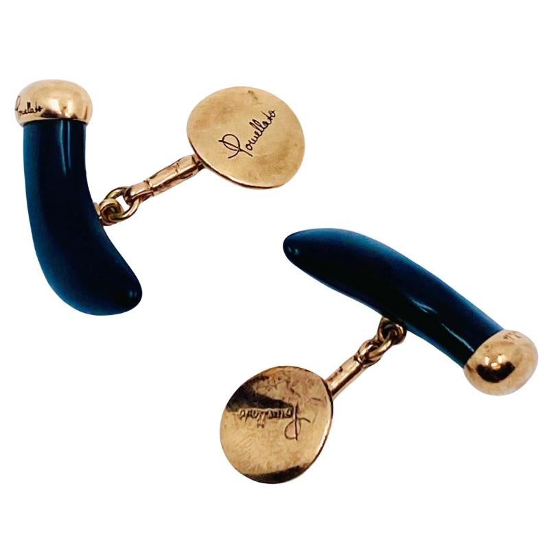 Pomellato Jet Horn Rose Gold Cufflinks For Sale 1