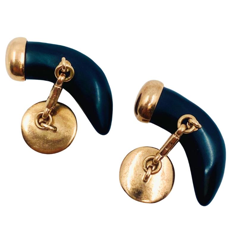 Pomellato Jet Horn Rose Gold Cufflinks For Sale 2
