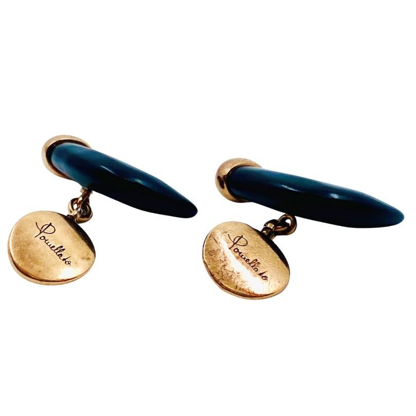 Pomellato Jet Horn Rose Gold Cufflinks For Sale 3