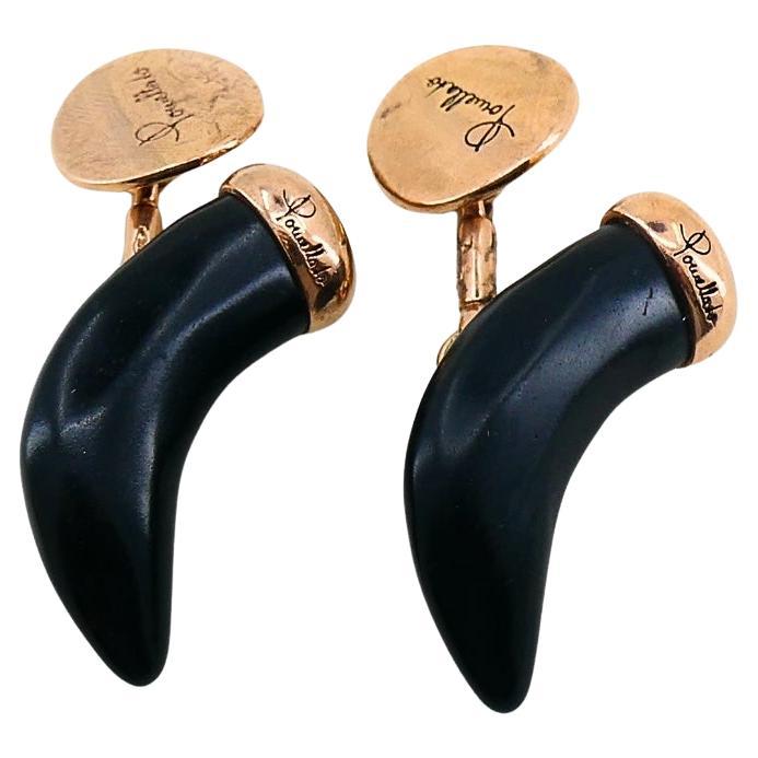 Pomellato Jet Horn Rose Gold Cufflinks