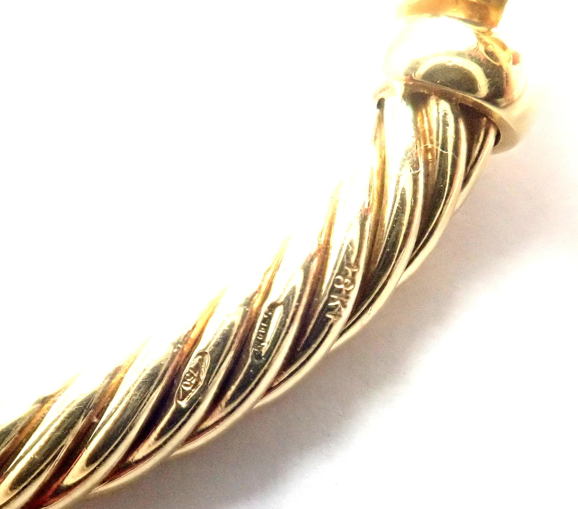 Pomellato King and Queen Yellow Gold Charm Bangle Bracelet In Excellent Condition In Holland, PA