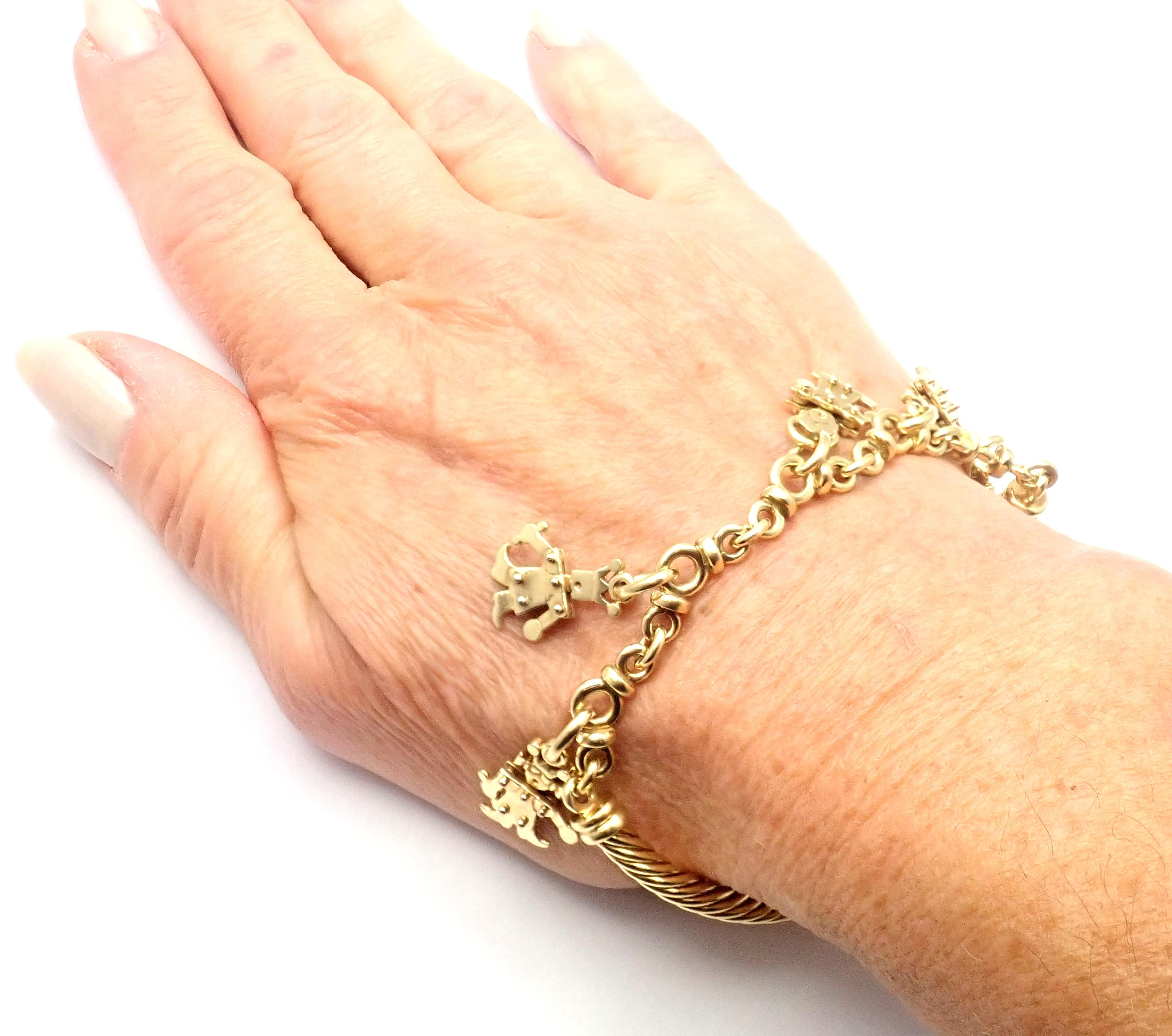 Pomellato King and Queen Yellow Gold Charm Bangle Bracelet 2