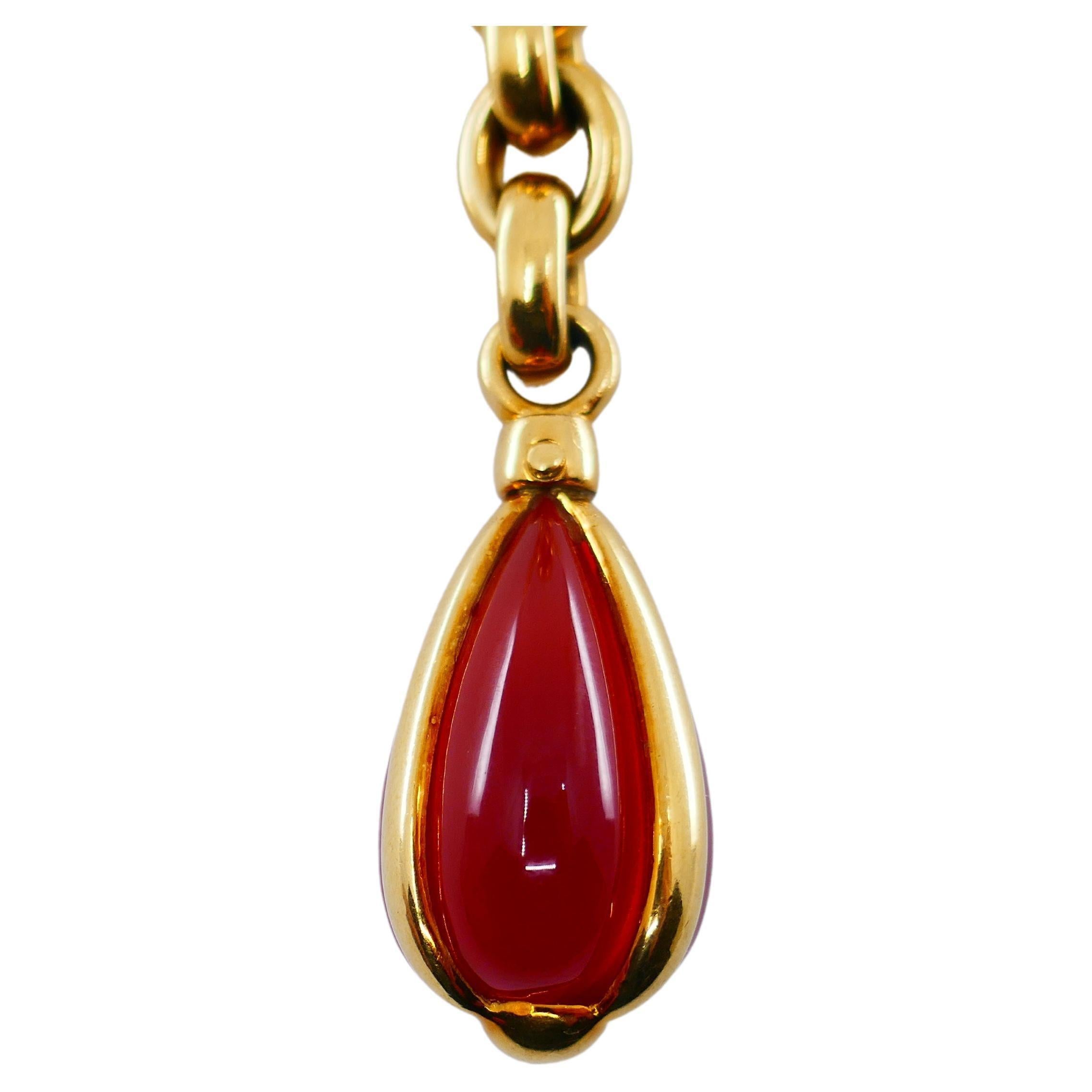 Pomellato Lariat Necklace Carnelian Gold In Excellent Condition In Beverly Hills, CA