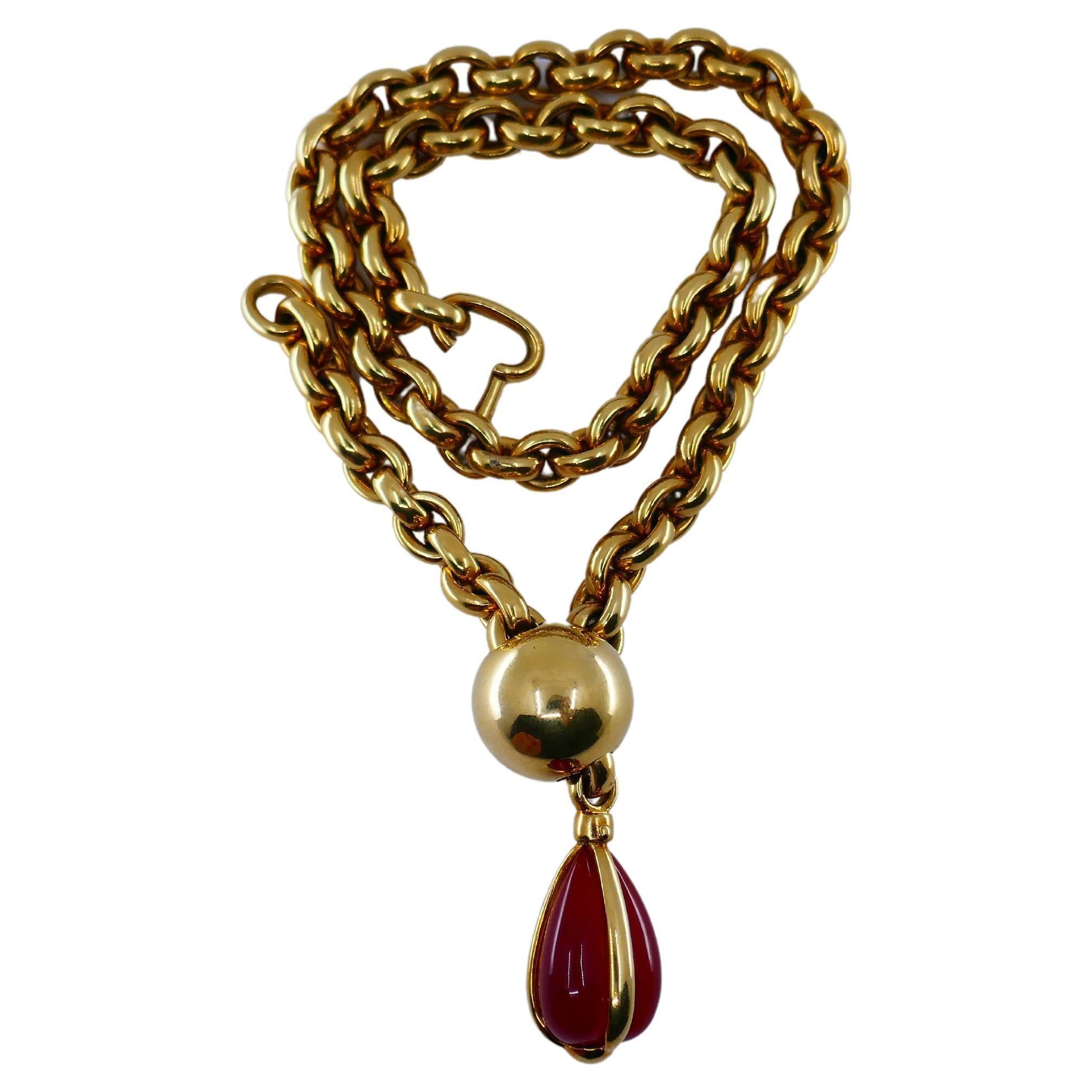 Women's Pomellato Lariat Necklace Carnelian Gold