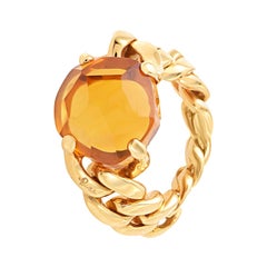 Used Pomellato Lola Collection Madeira Quartz in 18 Karat Rose Gold Ring