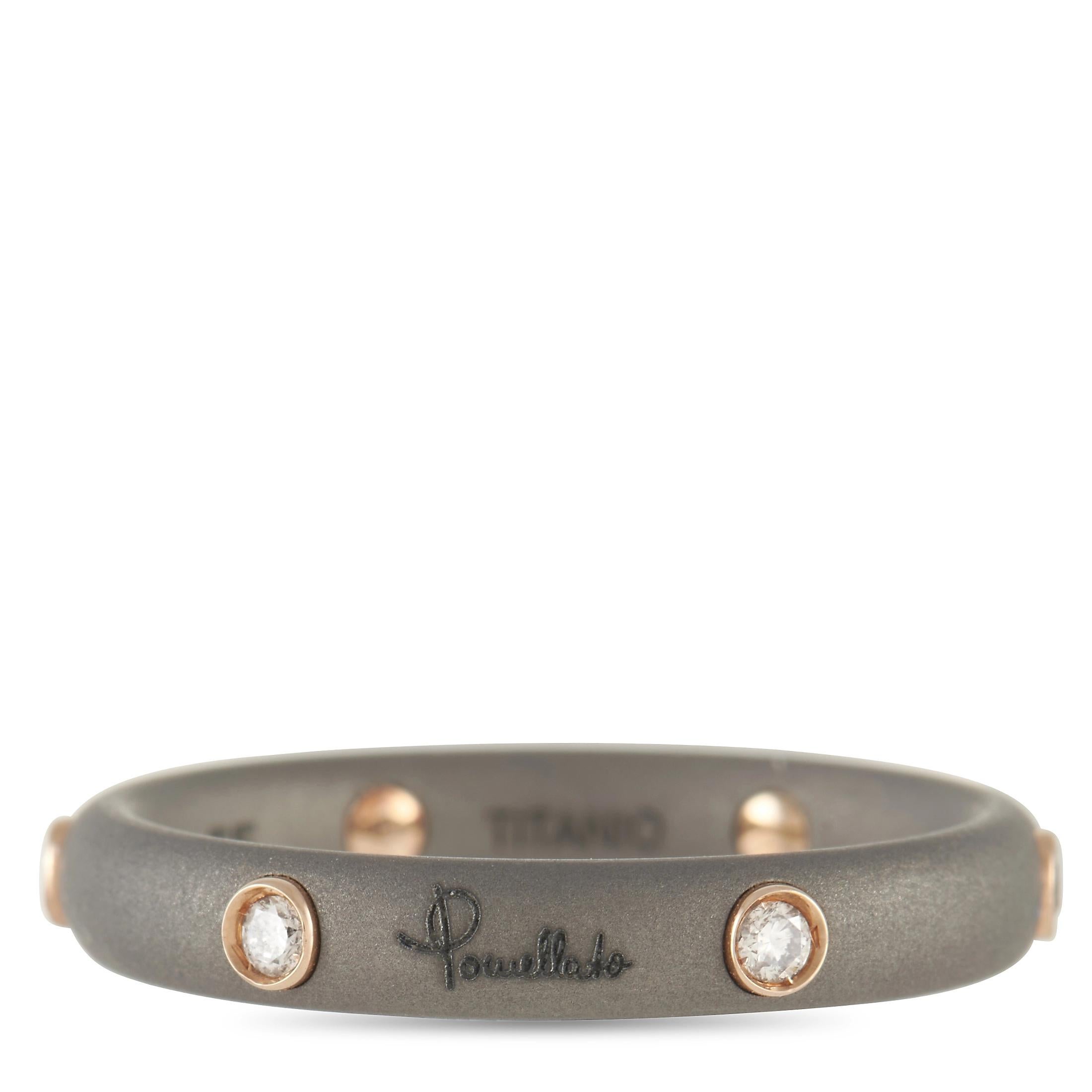 Pomellato Lucciole 18k Gelbgold und Titan Diamant-Ring (Rundschliff)