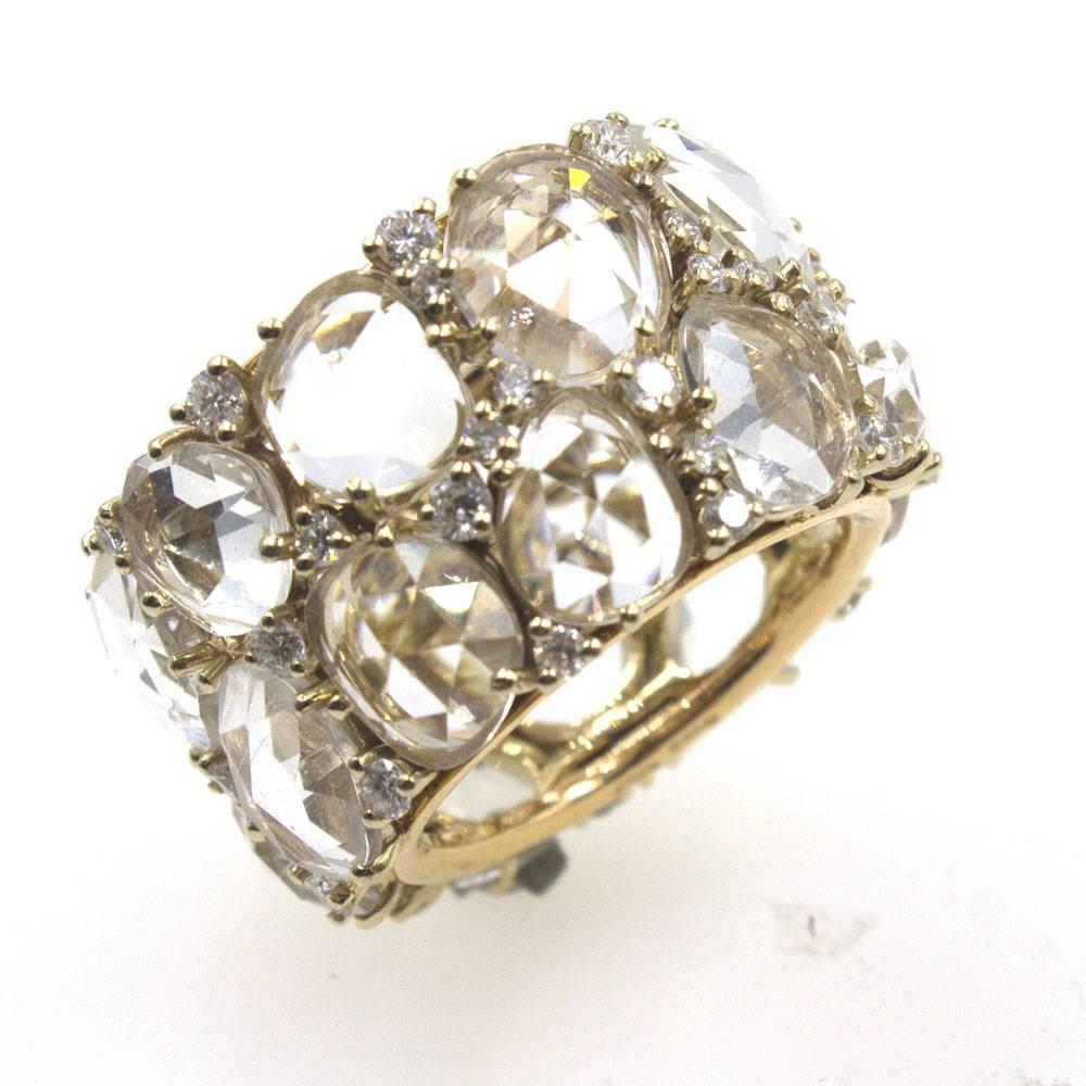 Women's Pomellato Lulu White Topaz Diamond Wide Band Ring