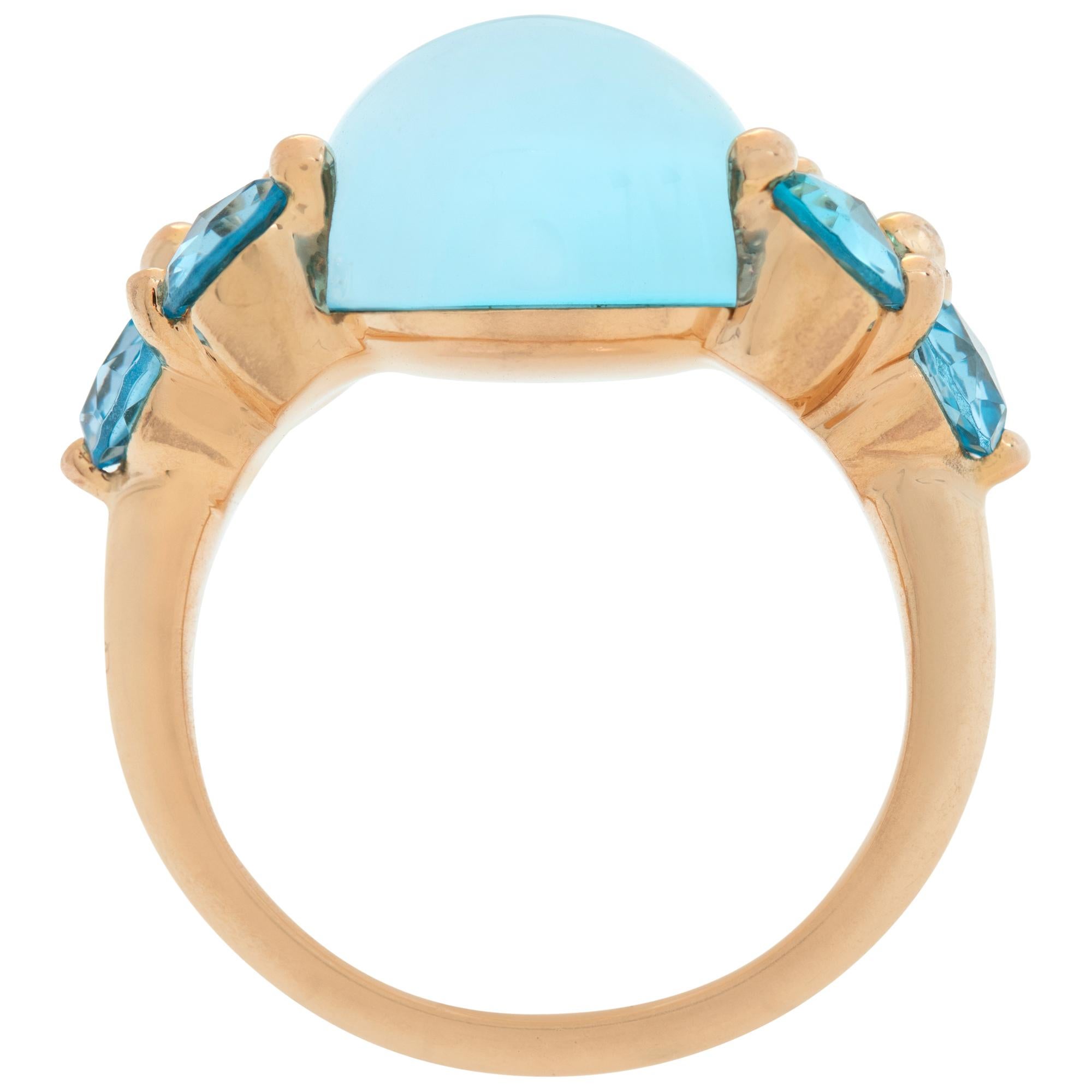 Women's Pomellato Luna blue topaz ring in rose gold