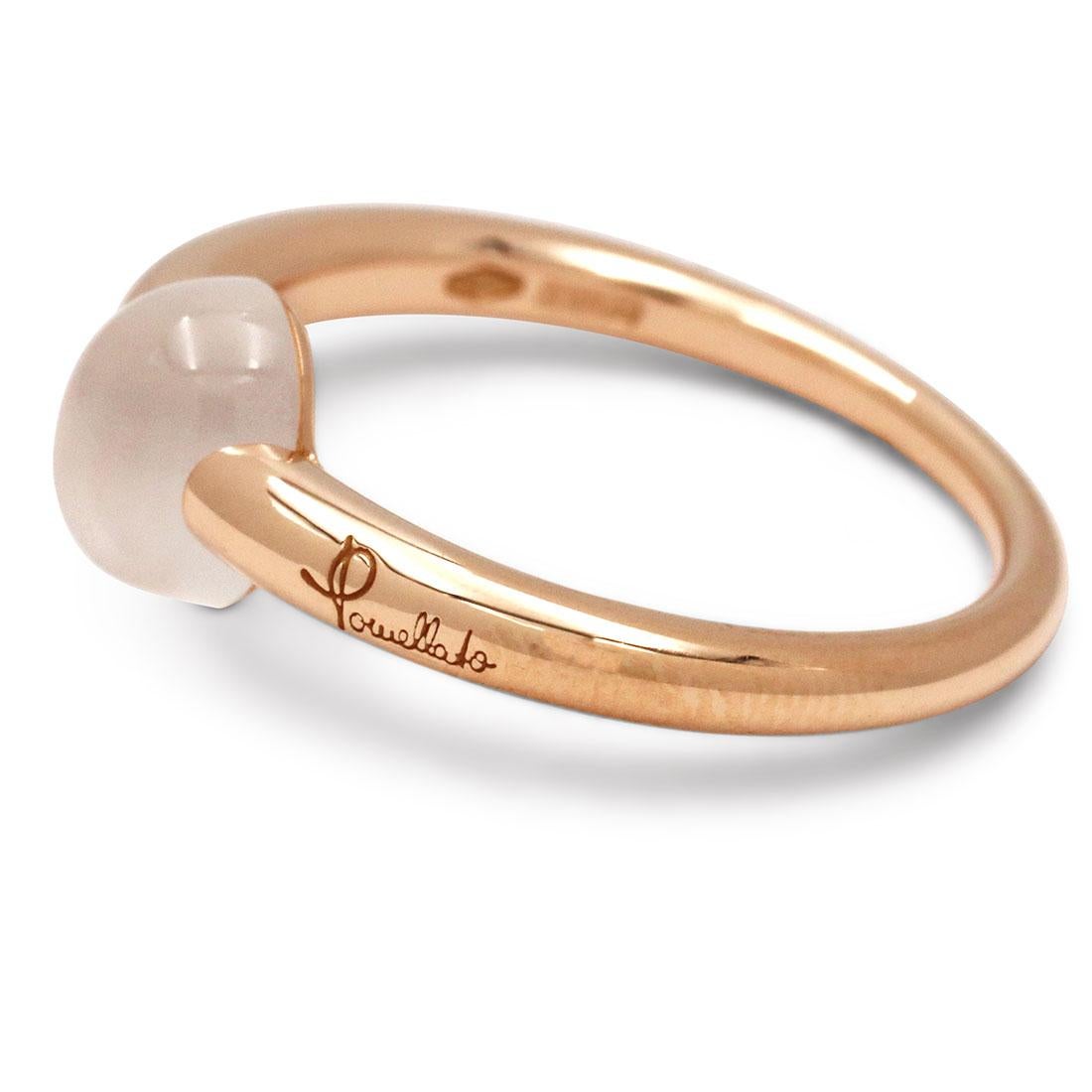 Pomellato 'Luna' Rose Gold Adularia Ring In Excellent Condition In New York, NY
