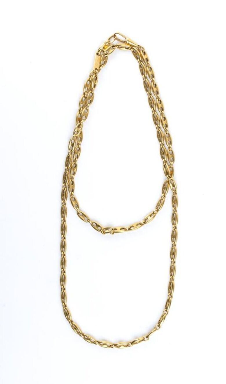 POMELLATO: long 18K gold navy knit choker For Sale 1