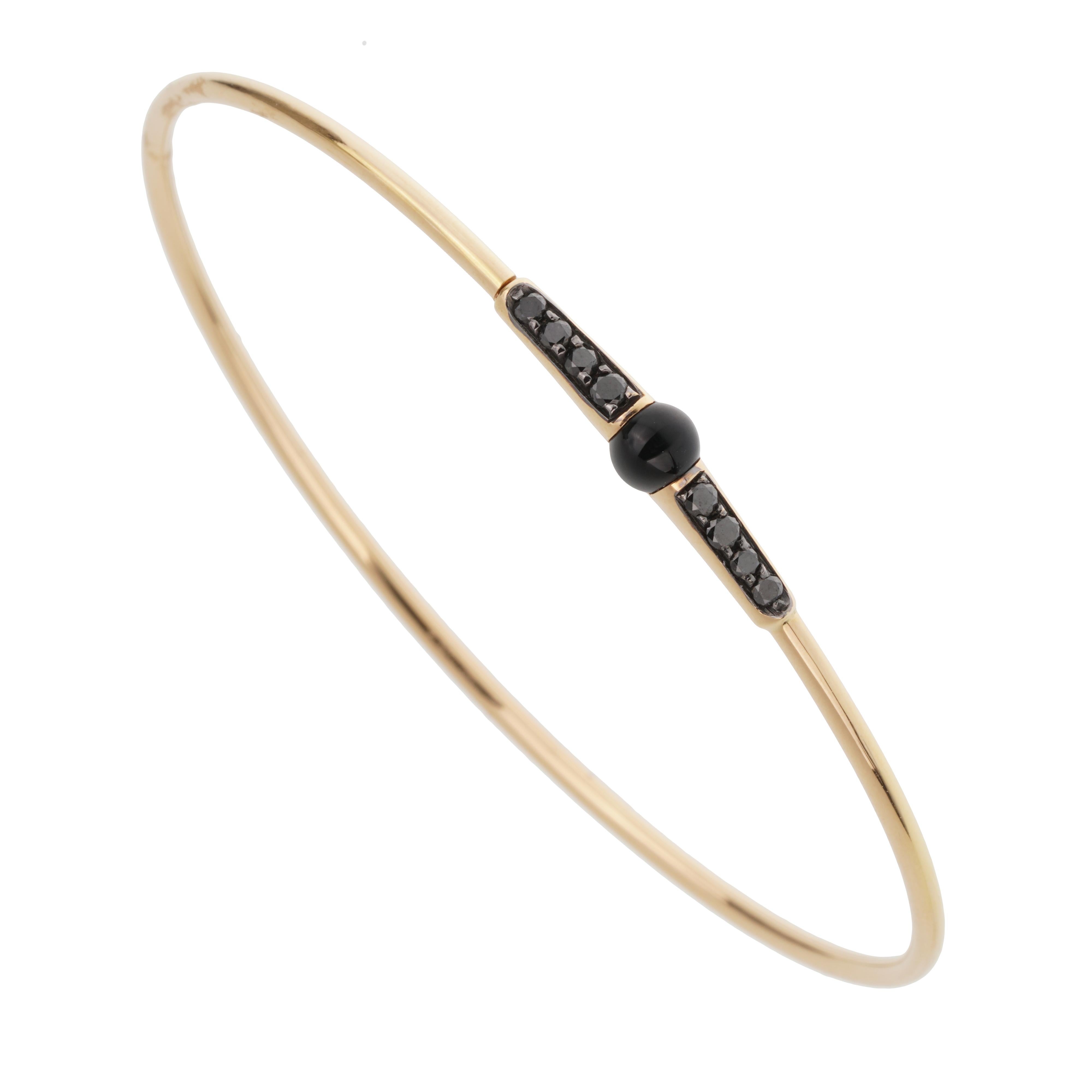 da uomo o donna Bracciale M'ama Non M'ama in oro rosa 18k con diamanti e onice di Pomellato in vendita