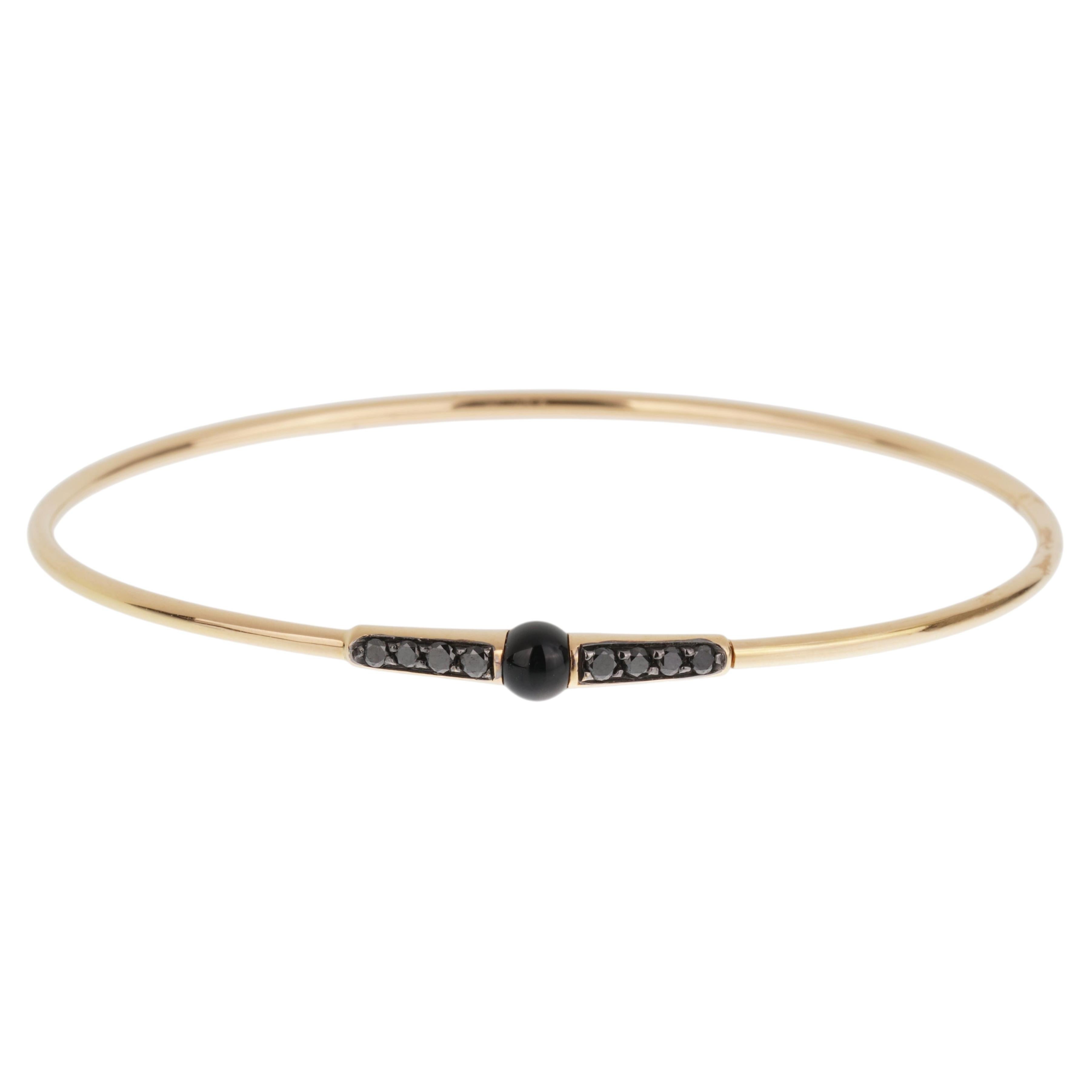 Pomellato M'ama Non M'ama Bracelet en or rose 18k avec onyx et diamants